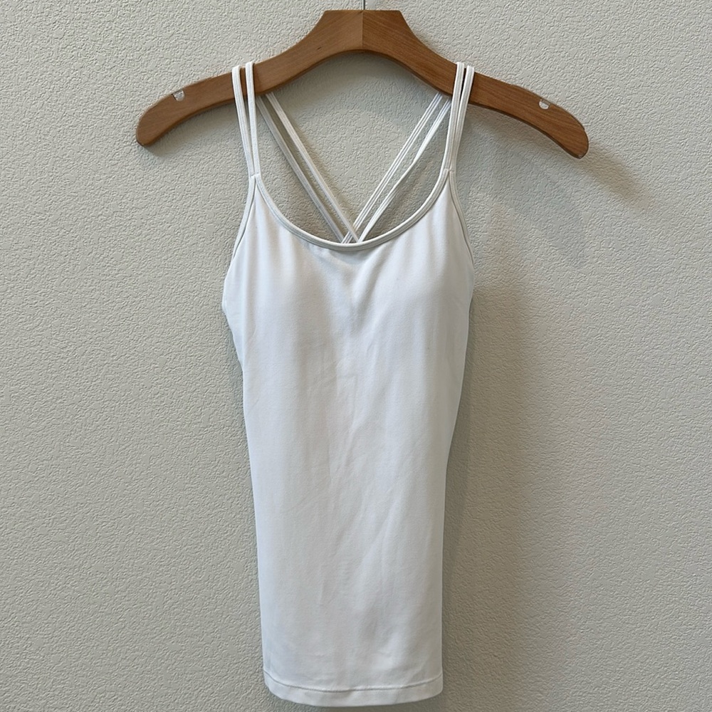 Lululemon White Criss-Cross Tank Top